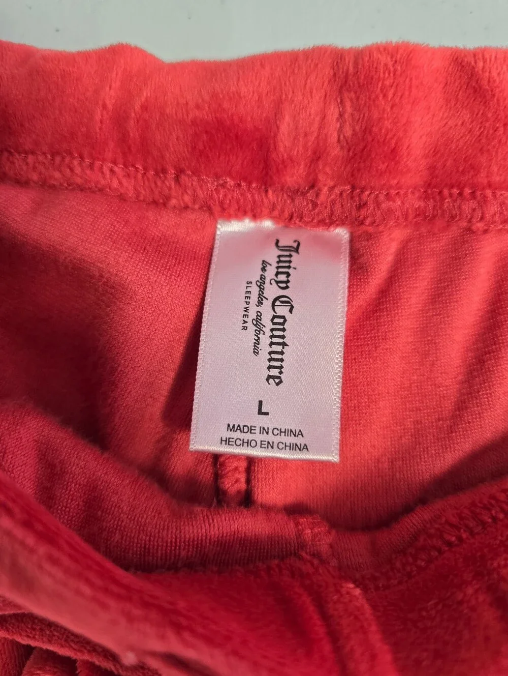 Juicy Couture Velour Jogger Pants Pink‎ Rhinestone Logo Lounge Size L